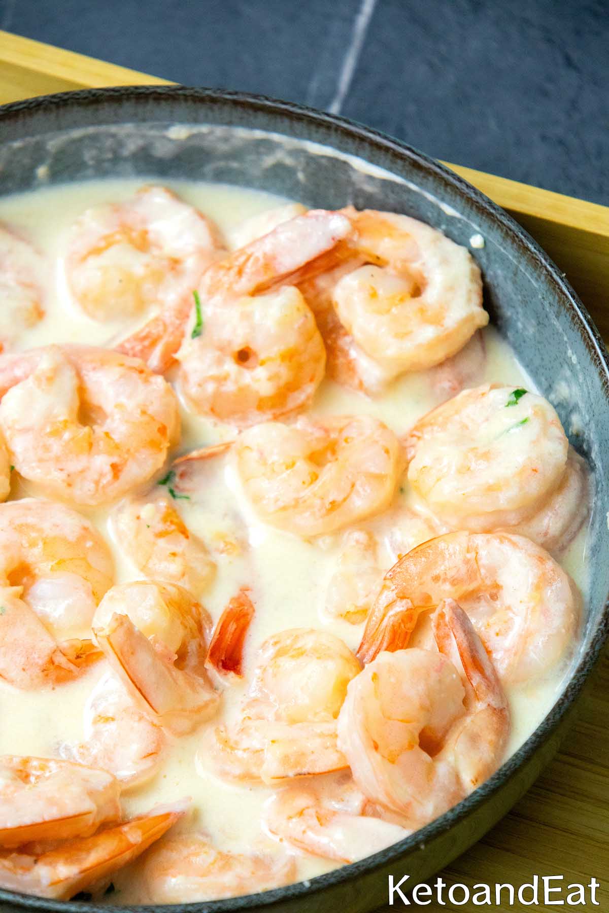 Keto Shrimp with Creamy Garlic Parmesan Sauce