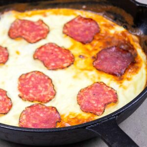 Keto Skillet Pepperoni Pizza