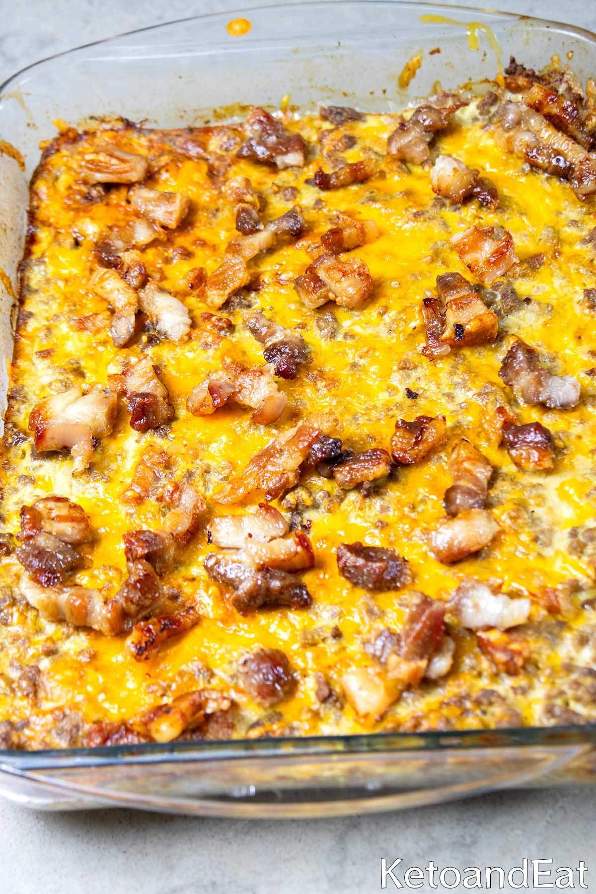 Low Carb Bacon Cheeseburger Pie