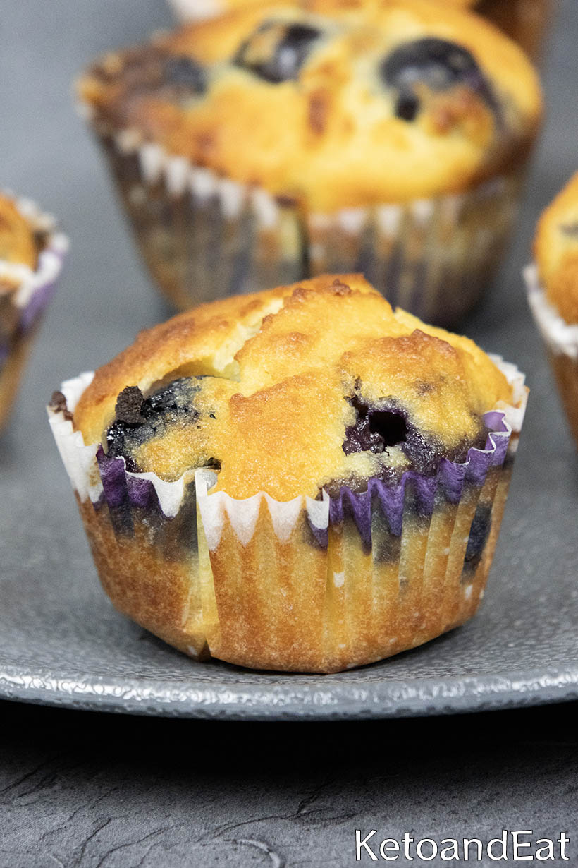 Low Carb Blueberry Almond Flour Muffins