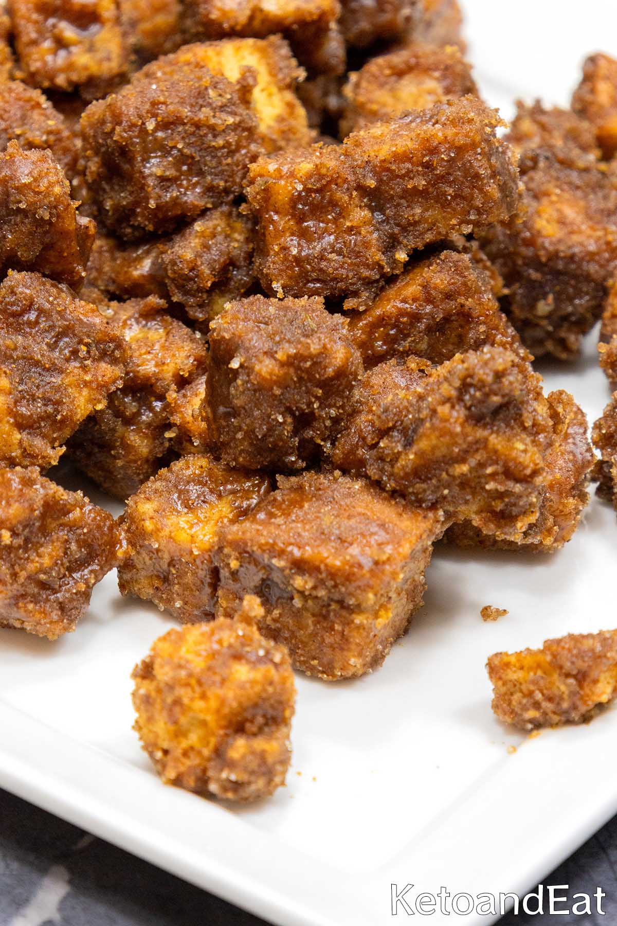 Low Carb Cinnamon Sugar Croutons