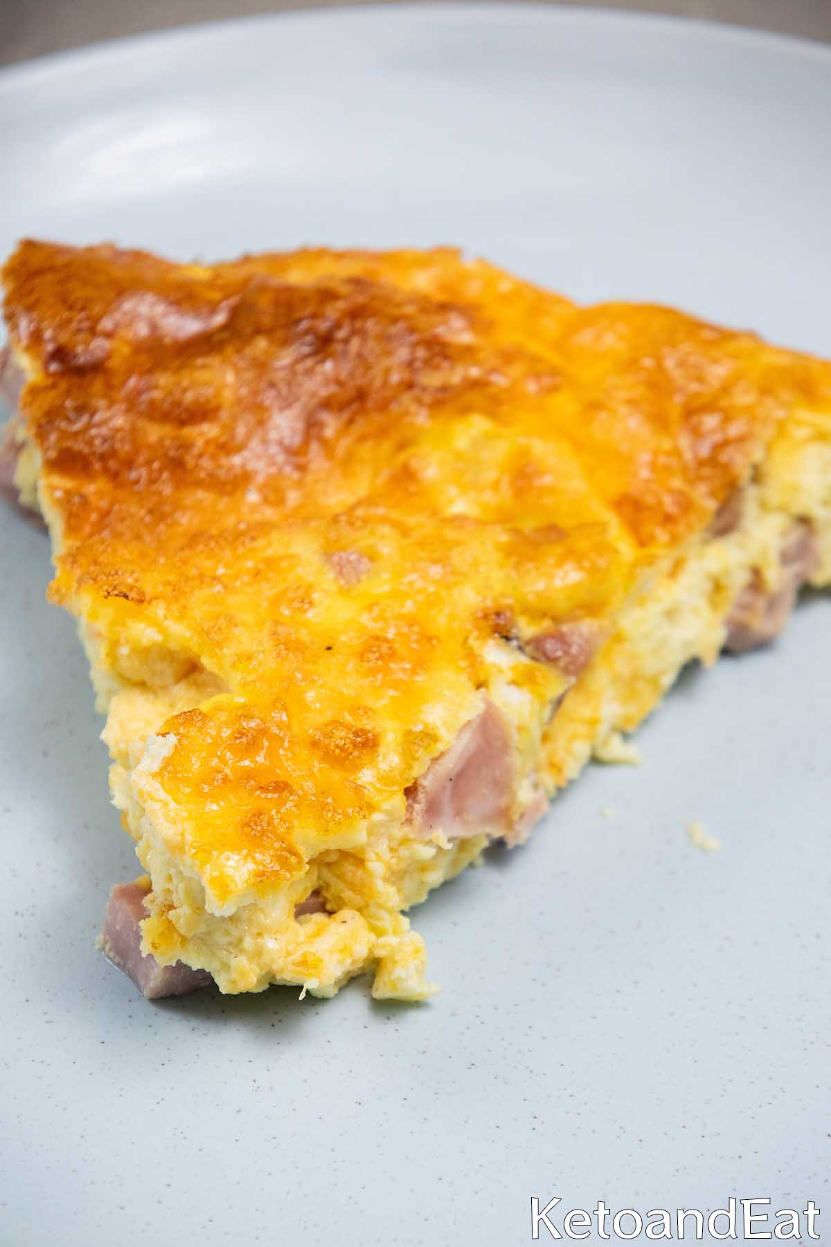 Low Carb Crustless Ham & Cheese Quiche  Recipe