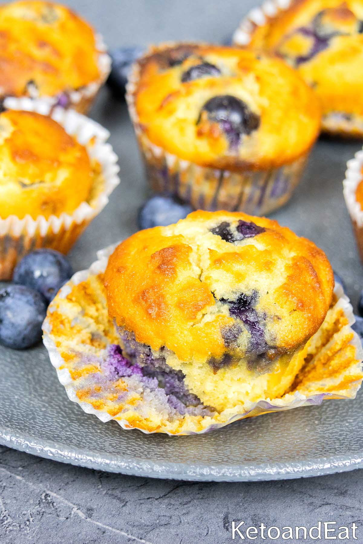 Low Carb Keto Blueberry Almond Flour Muffins