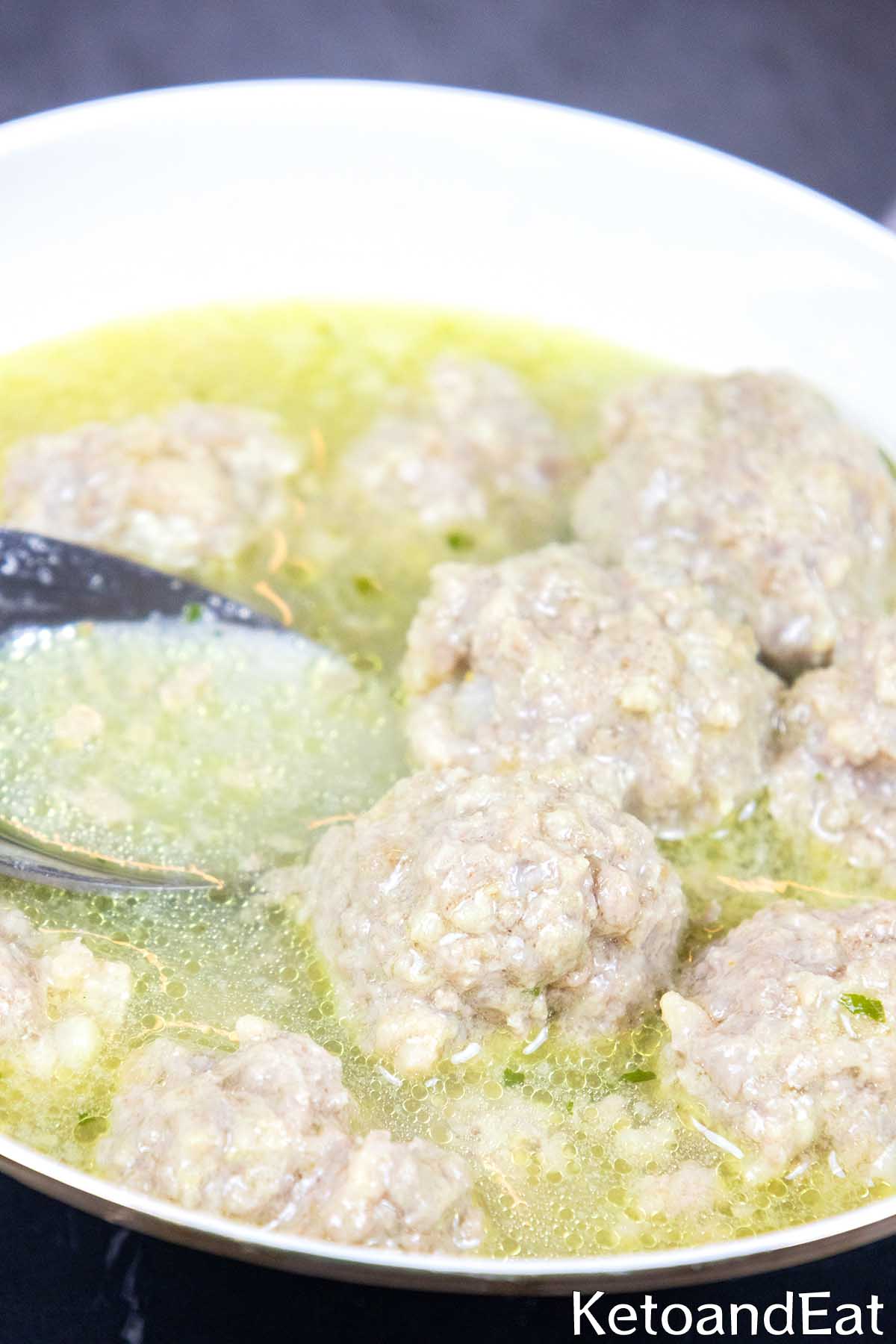 Low Carb Keto Meatball Soup