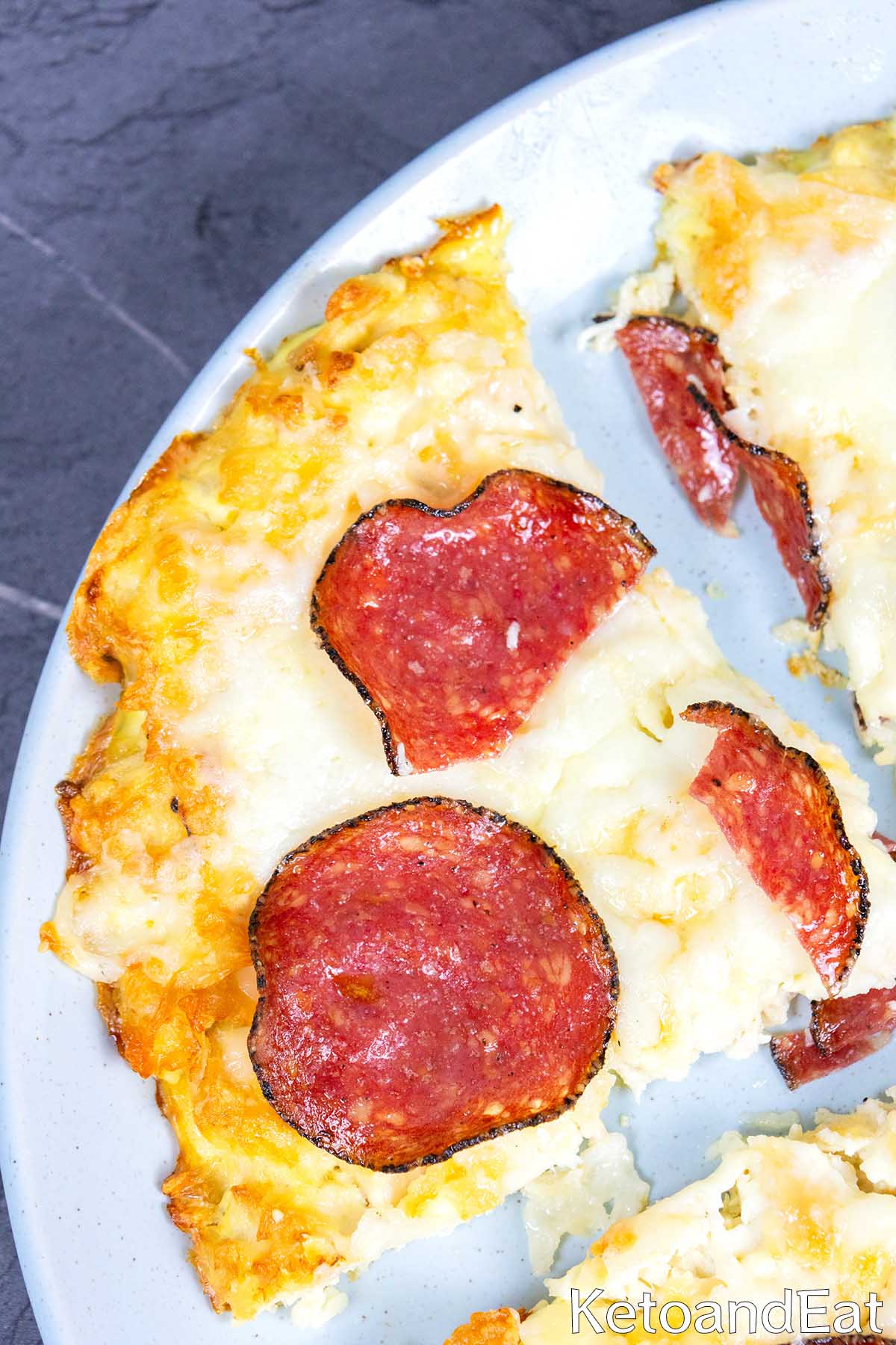 Low Carb Keto Pepperoni Chicken Pizza