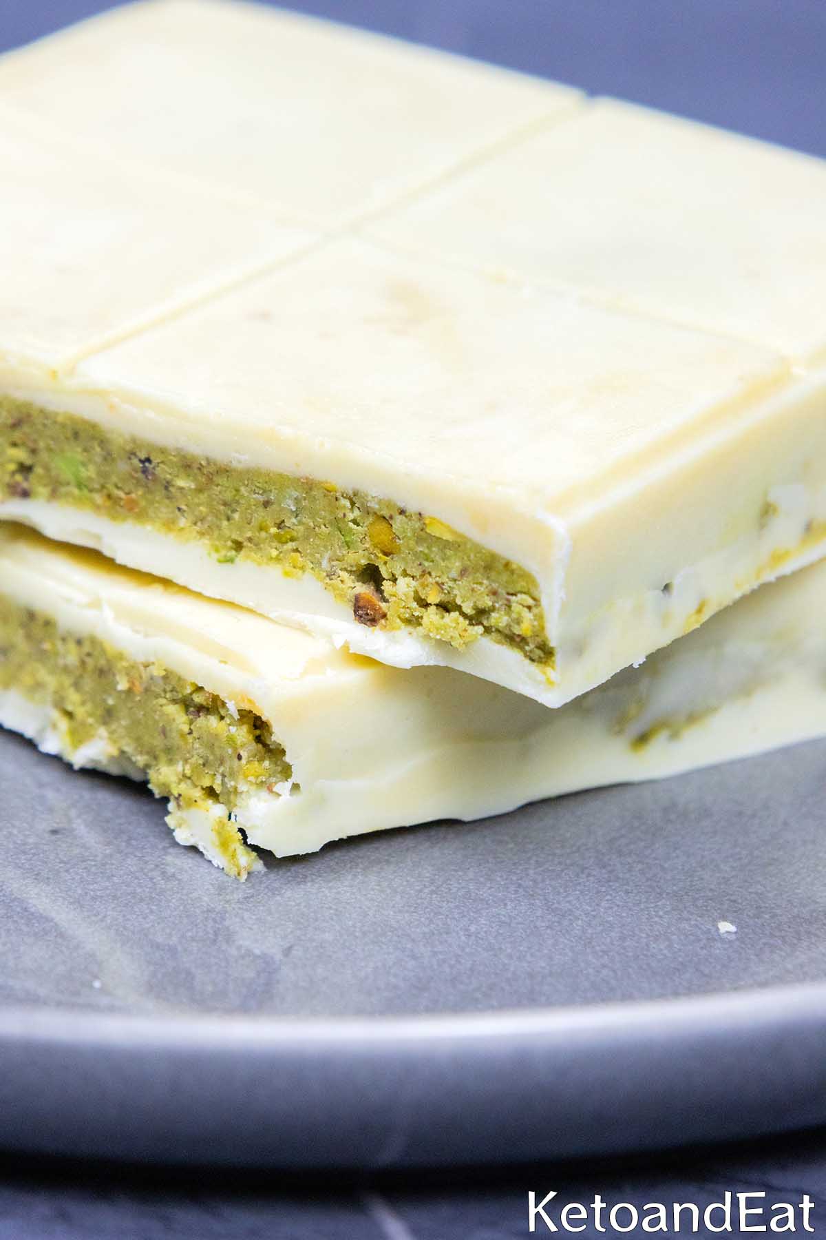 Low Carb Keto Pistachio Chocolate Bar