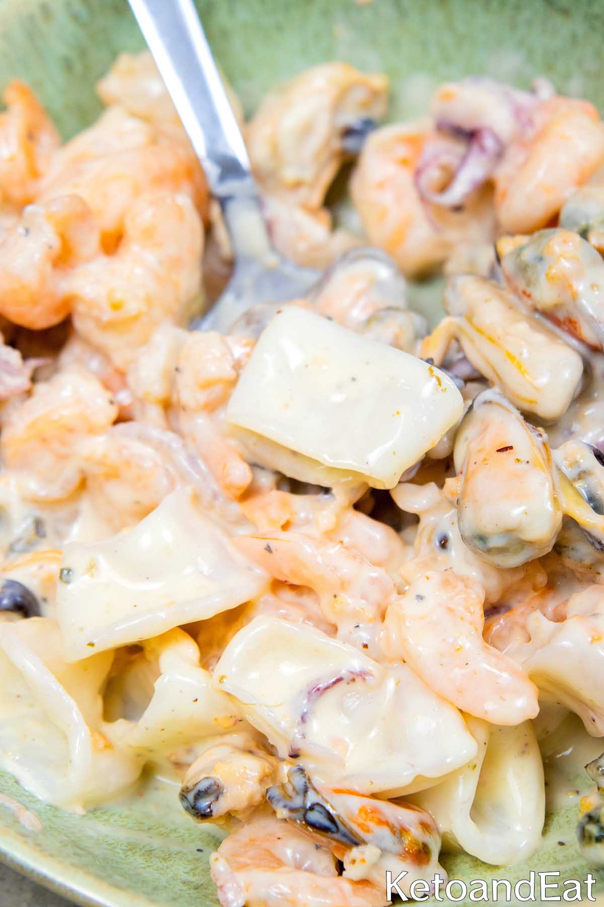 Low Carb Keto Seafood Alfredo Recipe