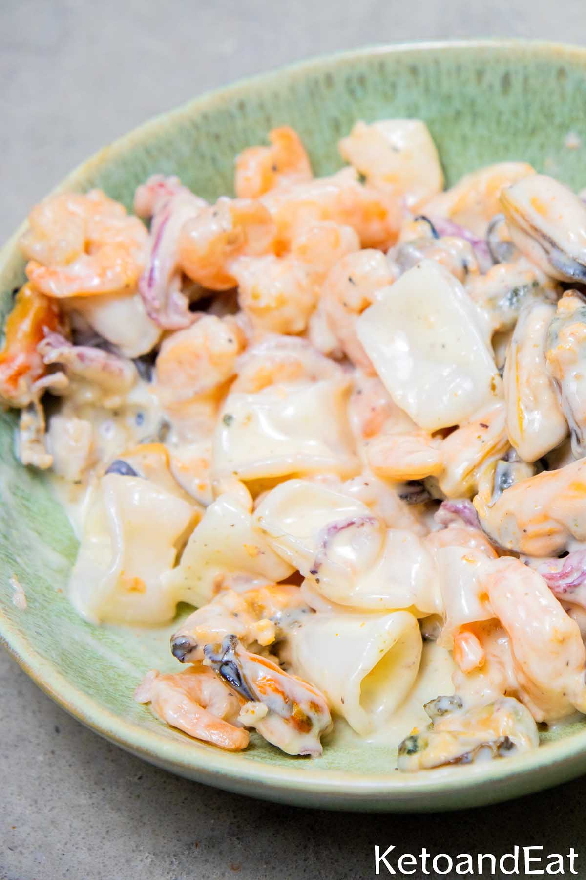 Low Carb Keto Seafood Alfredo