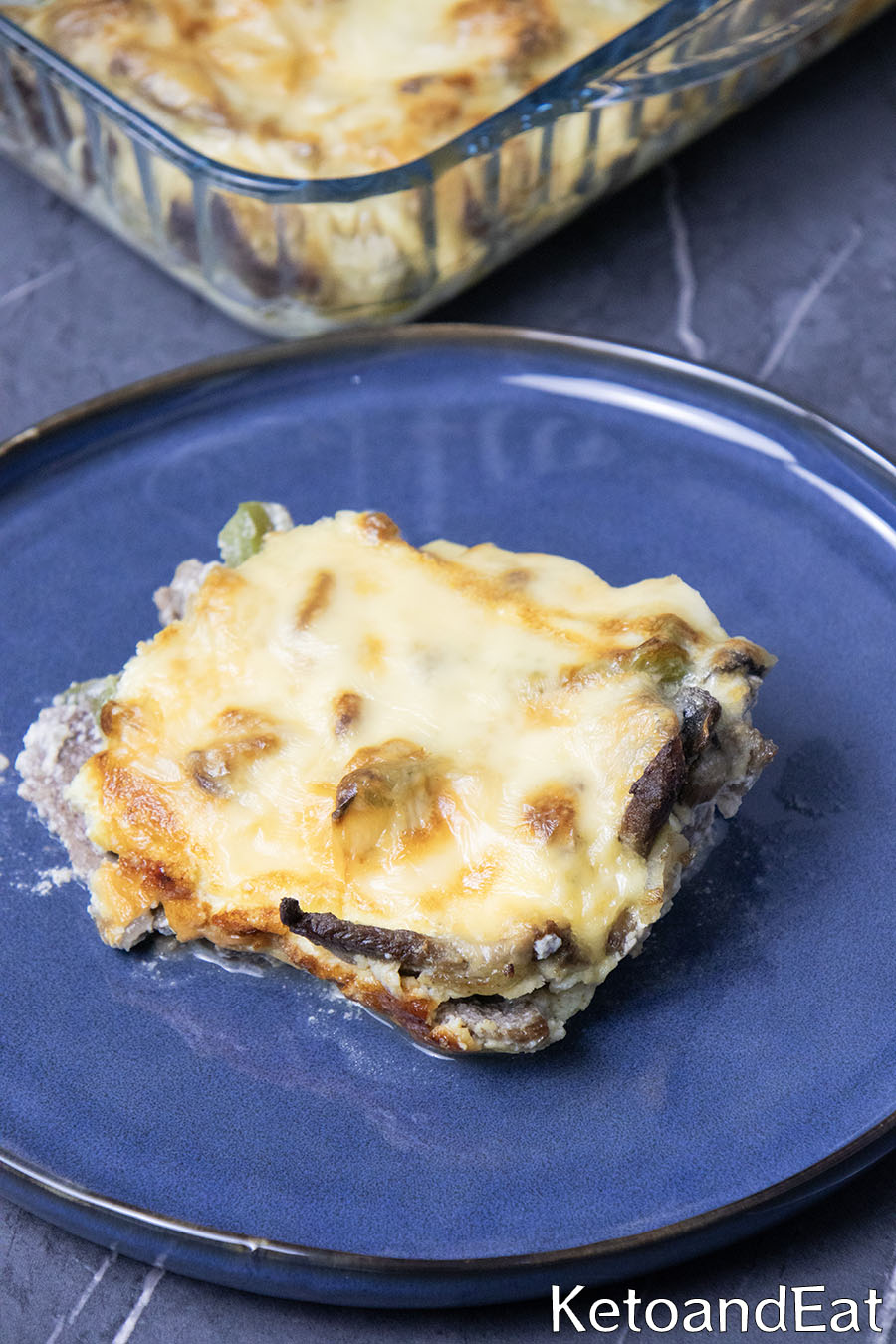 Low Carb Philly Cheesesteak Casserole