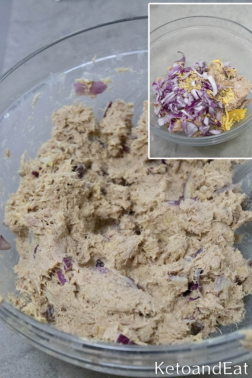 Mixing Keto Tuna Casserole