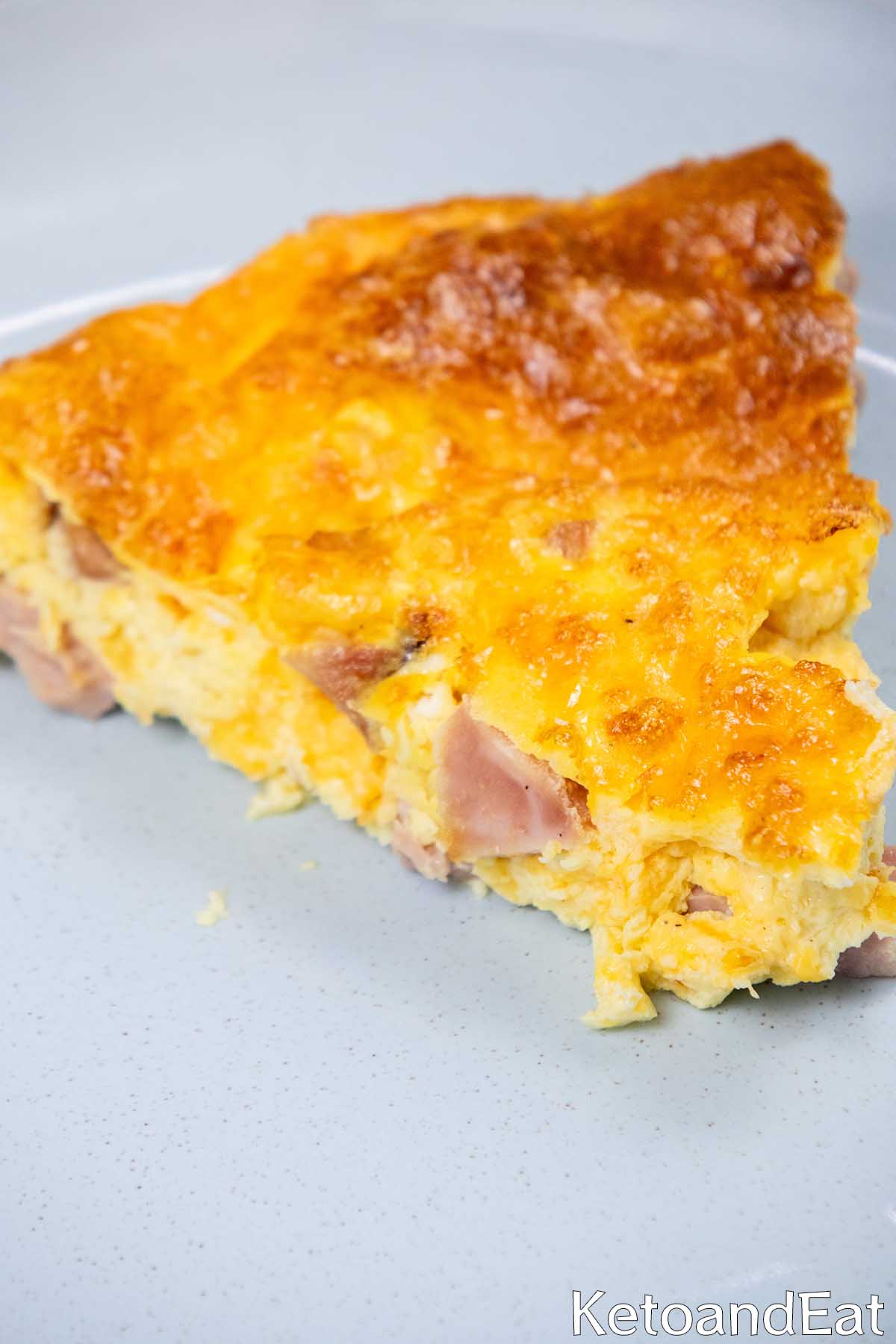 No Crust Ham & Cheese Quiche  Recipe