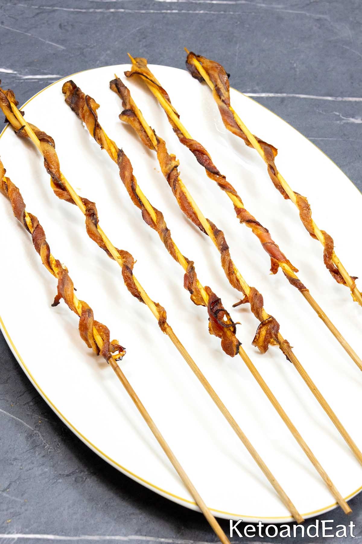 Snack Carnivore Twisted Bacon Skewers