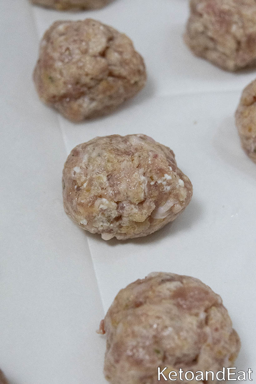 Turkey Meatballs With Sauce before baking