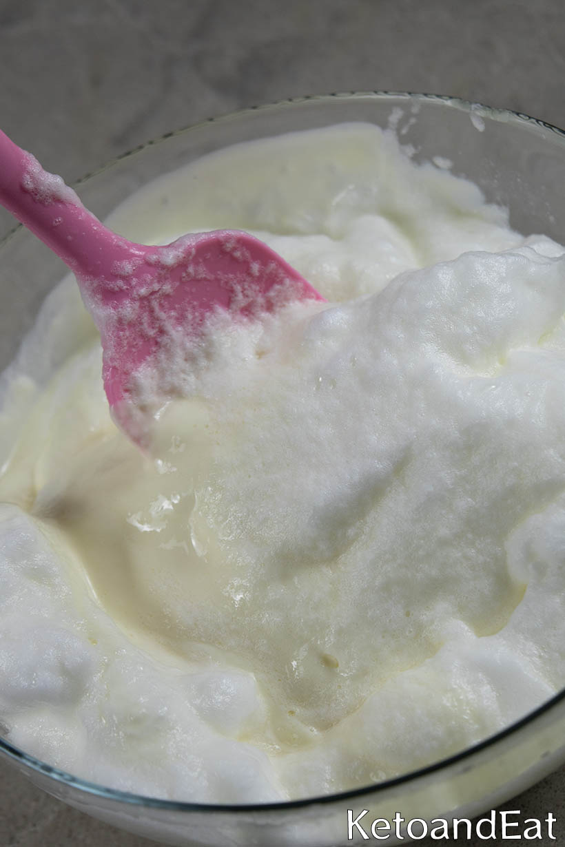 combining egg whites with the yogurt mixture