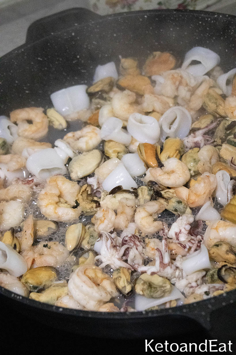 cooking the seafood