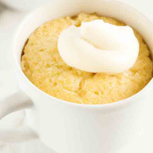 Vanilla Mug Cake - Keto, Low-Carb, Sugar-Free, Gluten-Free, Vegan Option