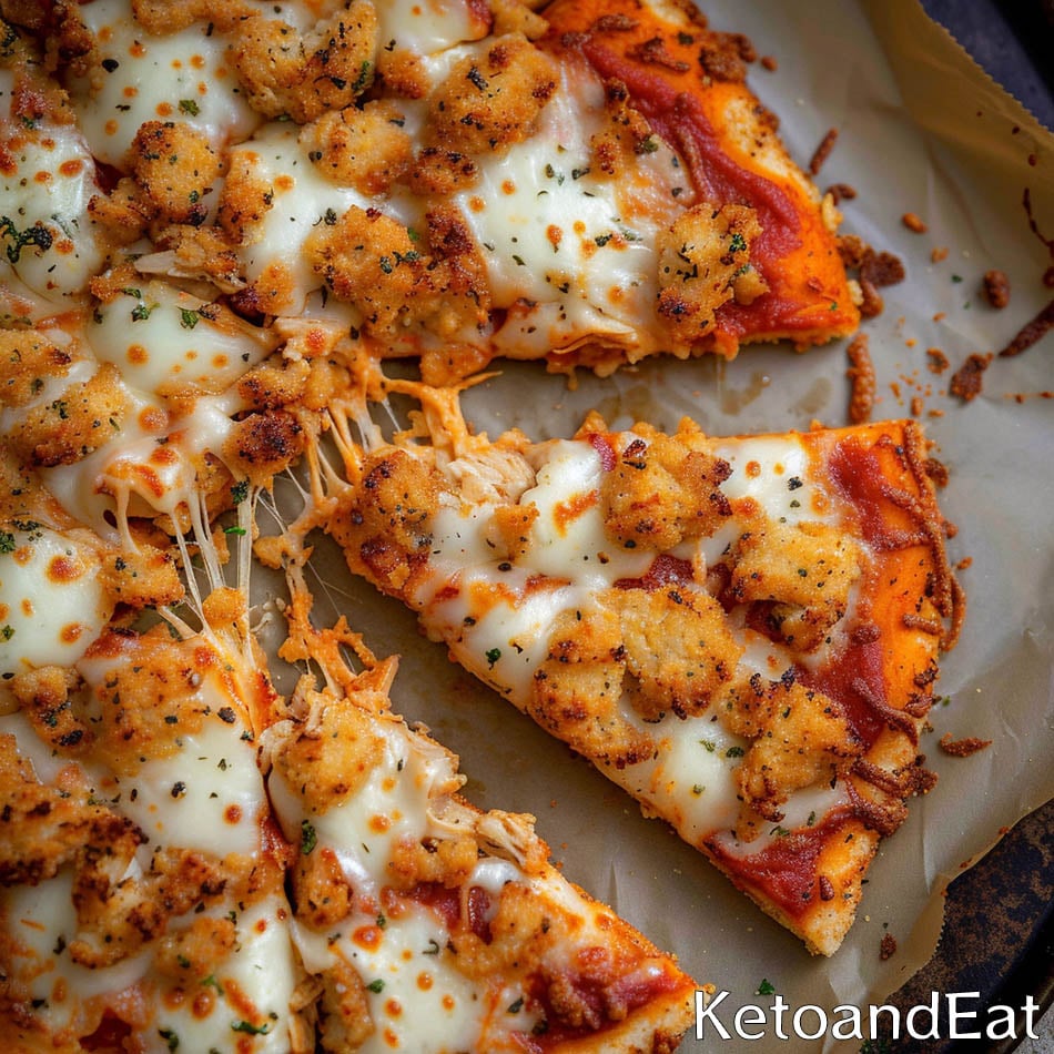 low carb keto chicken crust pizza