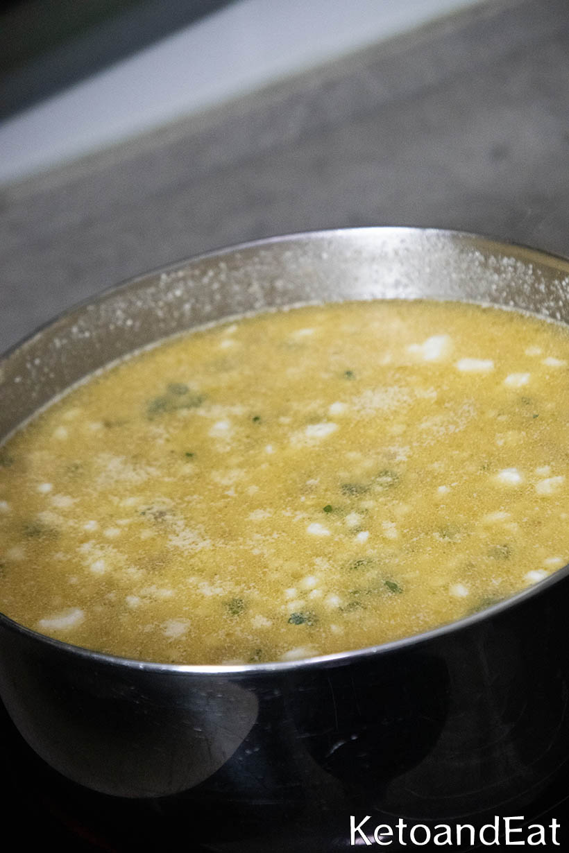 making Bacon Cheeseburger Soup