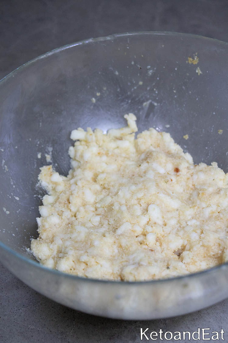 mixing the cheese