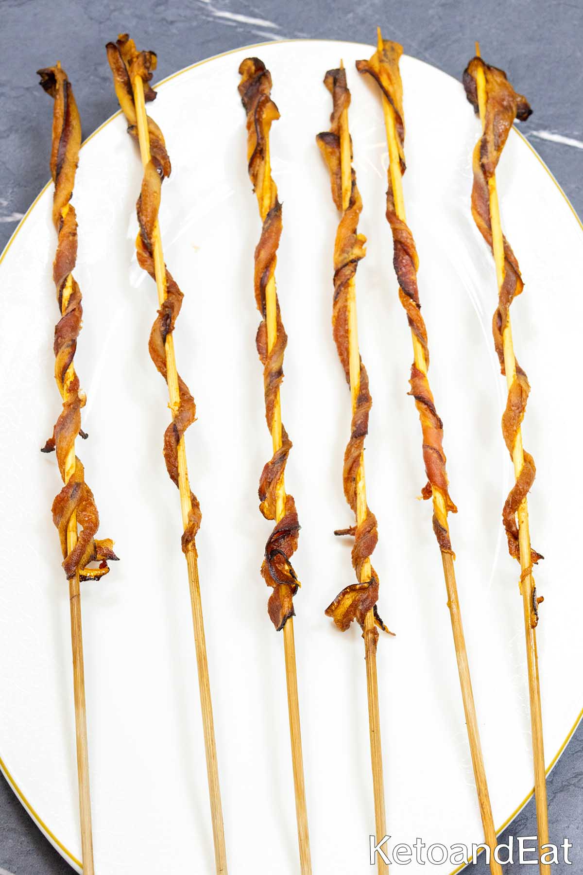 zero carb Twisted Bacon Skewers